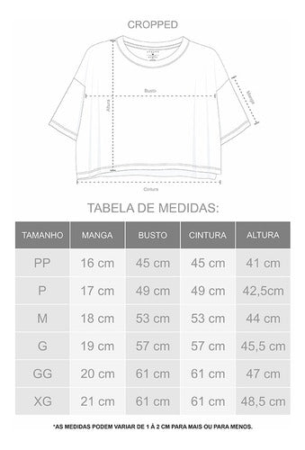 Camiseta Aveloz Feminina Cropped Preta