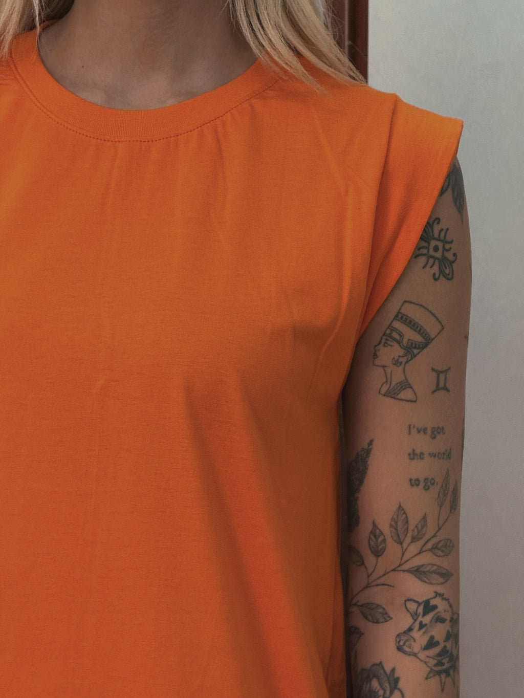 Vestido Longo Muscle Tee em Algodão com Bolso Aveloz Laranja