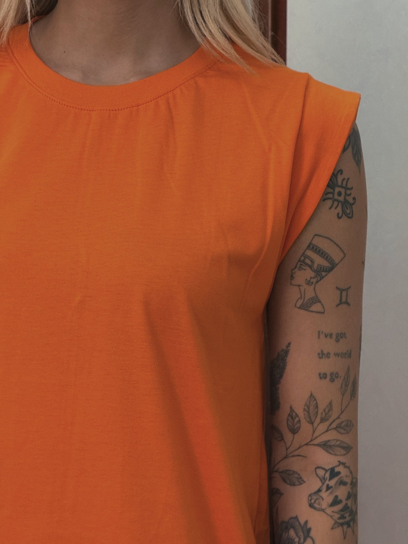 Vestido Longo Muscle Tee em Algodão com Bolso Aveloz Laranja