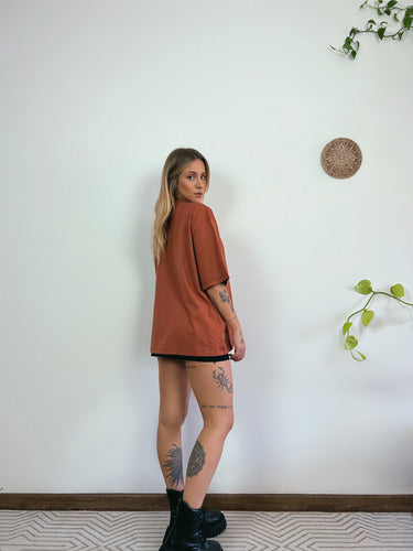 Camiseta Oversized Feminina Aveloz - Terracota