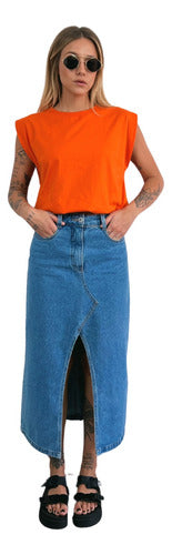 Camiseta Aveloz Feminina Muscle Tee Com Elástico Laranja