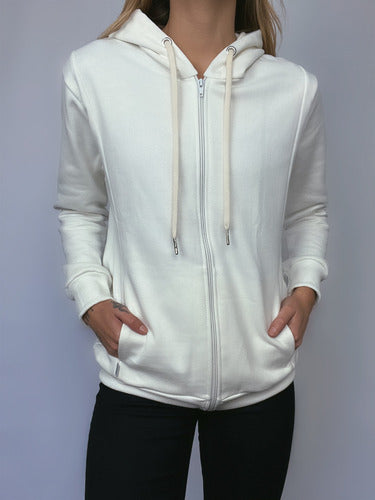 Jaqueta Moletom Aveloz Easy Feminina- Off White